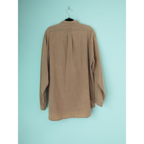 Vintage Hunt Club Mens Button Down Shirt Size XL Tall Tan Crest Logo - Picture 3 of 6